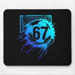 Fußball 67 Sechs Sieben Coole Zahl Lustiger Fußbal Mousepad