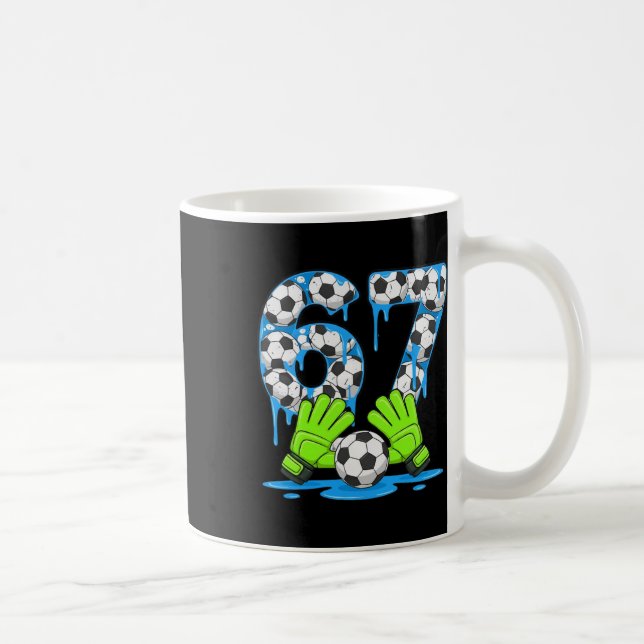 Fußball 67 Six Seven Gen Alpha Meme Drip 67 Eiscre Kaffeetasse (Rechts)