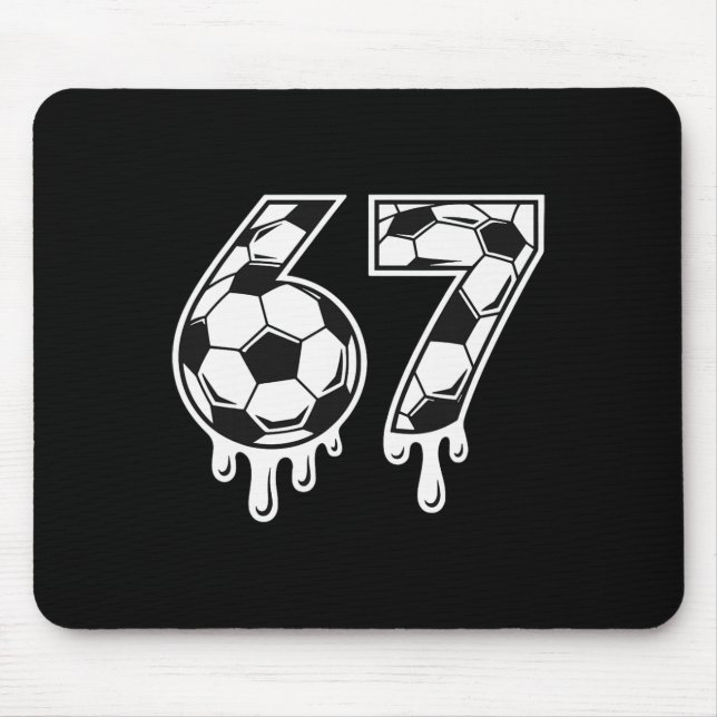 Fußball 67 Six Seven Lustiges Gen Alpha Meme Drip  Mousepad (Vorne)