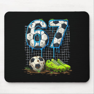 Fußball 67 Six Seven Lustiges Gen Alpha Meme Drip Mousepad
