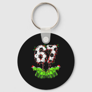 Fußball 67 Six Seven Lustiges Gen Alpha Meme Drip Schlüsselanhänger