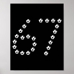 Fußball 67 Zahlen-Grafik _ Sportstrikot Sechs Sieb Poster