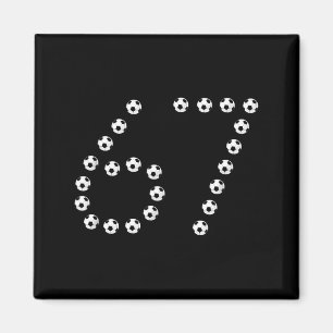 Fußball 67 Zahlengrafik _ Sportstrikot Sechs Siebe Magnet