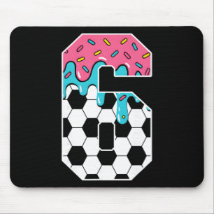 Fußball 6 Jahre alte Eiscreme tropft Jugend 6. Geb Mousepad