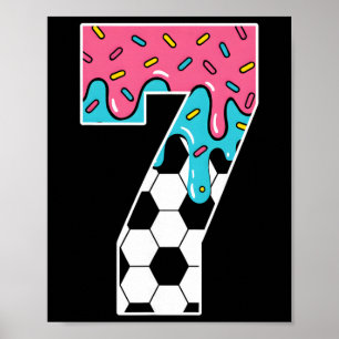 Fußball 7 Jahre alte Eiscreme-Tropfen Jugend 7. Ge Poster