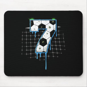 Fußball 7 Jahre alte Eiscreme tropft Jugend 7. Geb Mousepad
