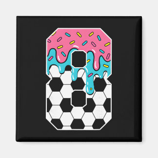 Fußball 8 Jahre alte Eiscreme-Drip-Jugend-8. Gebur Magnet