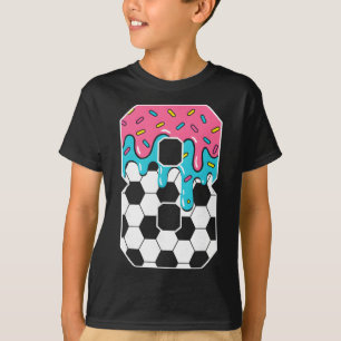 Fußball 8 Jahre alte Eiscreme-Drip-Jugend-8. Gebur T-Shirt
