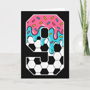 Fußball 9 Jahre alte Eisdiele Jugend 9. Geburtstag Karte