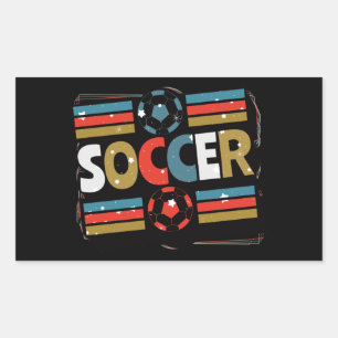 Fußball-Abstrakt Wortkunst - Minimalistisch Rechteckiger Aufkleber