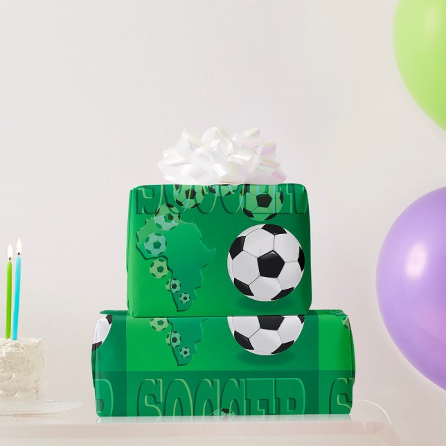 Fußball Afrika Bold Grün Fußball Geschenkpapier (Von Creator hochgeladen)