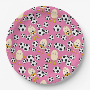Fußball-Äghead-Muster Pappteller