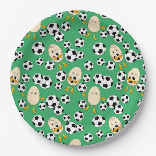 Fußball-Äghead-Muster Pappteller