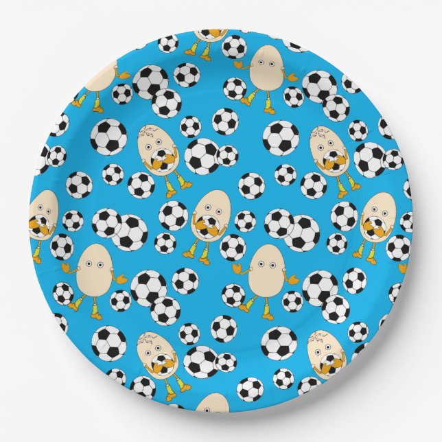 Fußball-Äghead-Muster Pappteller (Vorderseite)