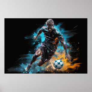 Fußball-Aktion Sportmalerei Abstrakte Kunst Poster