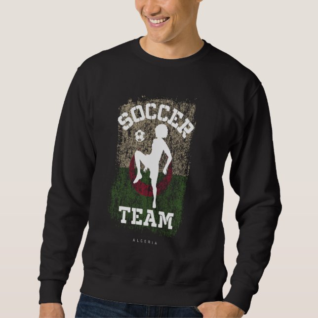 Fußball Algerien Flaggenfußball Frauen Fußball-Mäd Sweatshirt (Vorderseite)