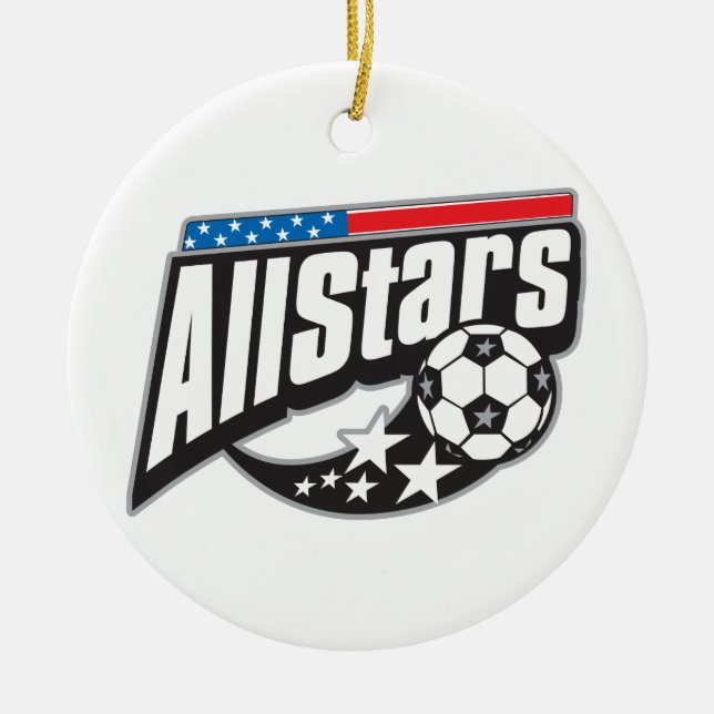 Fußball alle Sterne Keramikornament (Vorne)