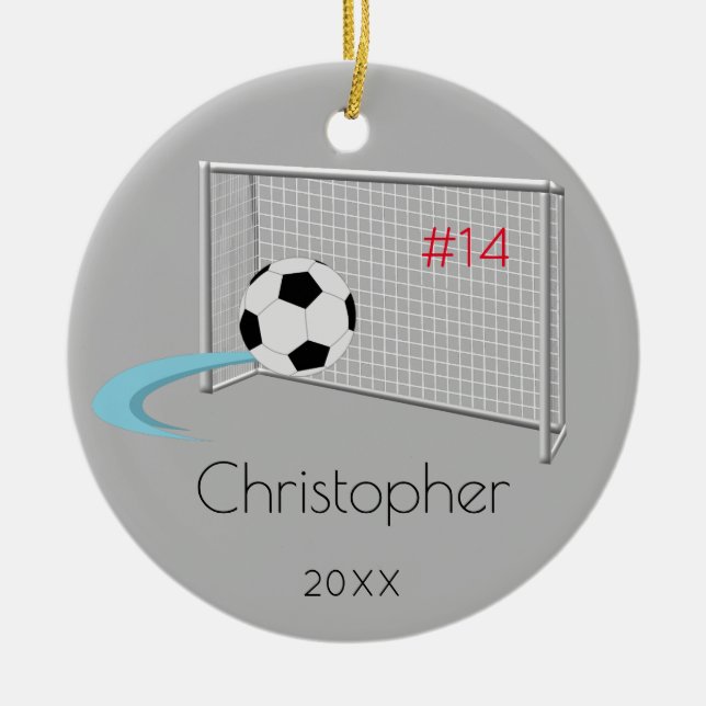 Fußball-Andenken-Verzierung Keramik Ornament (Vorne)