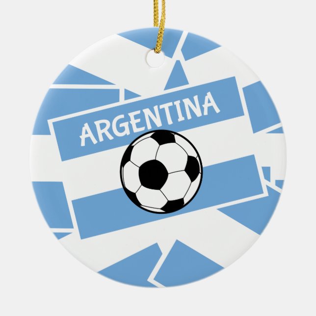 Fußball - Argentinische Flagge Keramik Ornament (Vorne)