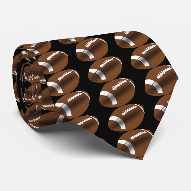 Fußball auf Black Necktie Krawatte (Gerollt)