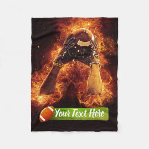 Fußball auf Feuer Fleecedecke