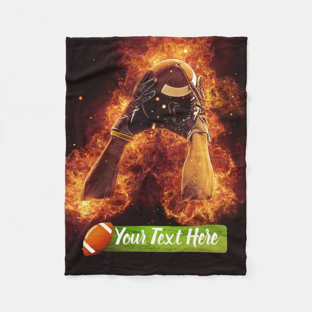 Fußball auf Feuer Fleecedecke (Vorderseite)