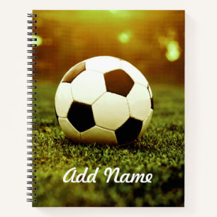 Fußball auf Gras Notizbuch