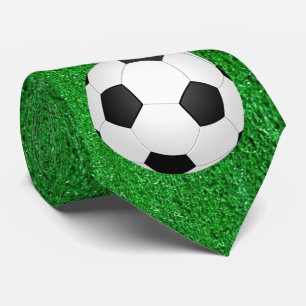 Fußball auf Gras Print Necktie Krawatte