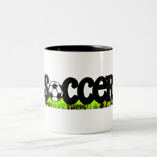 Fußball (auf Gras) Zweifarbige Tasse