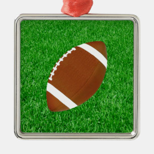 Fußball auf Rasen-Verzierungen Silbernes Ornament