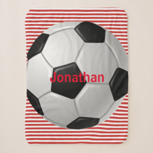 Fußball auf Streifen Design Sherpa Blankon Sherpadecke