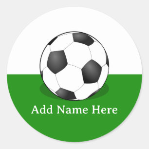 Fußball auf weißem und grünem Hintergrund Runder Aufkleber