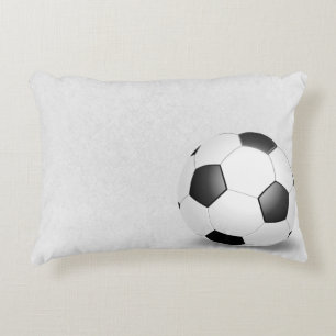 Fußball auf weißer Textur Dekokissen