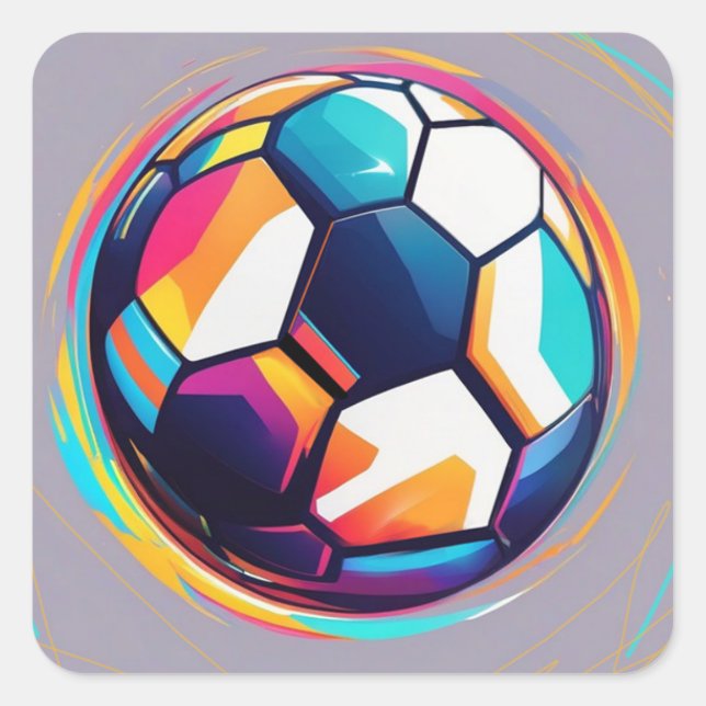 Fußball-Aufkleber Quadratischer Aufkleber (Vorderseite)