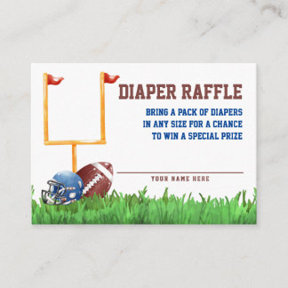 Fußball-Baby-Duschdusche Windeln Raffle Begleitkarte