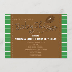FUSSBALL BABY SHOWER Typografie Party-Einladung Einladung
