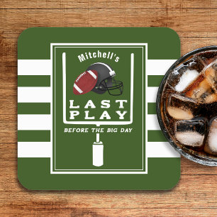 Fußball-Bachelor Party Letztes Spiel vor dem große Rechteckiger Pappuntersetzer