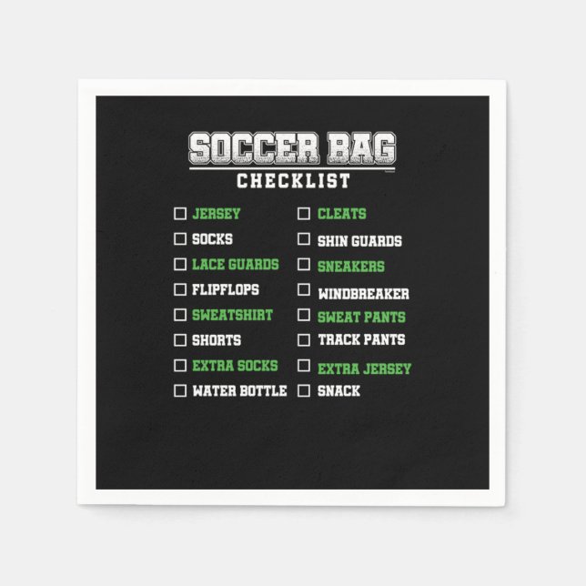 Fußball Bag Checklist Goals Football Plane Serviette (Vorderseite)