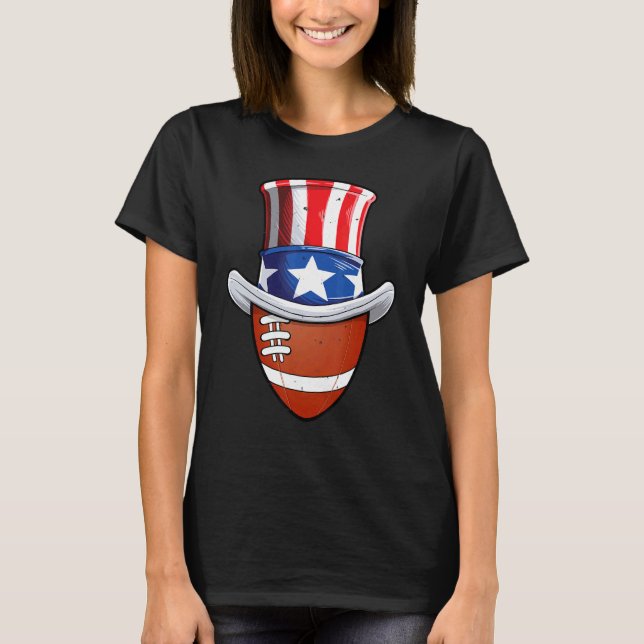 Fußball Ball 4. Juli Uncle Sam Men American F T-Shirt (Vorderseite)