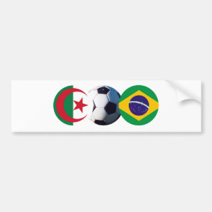 Fußball Ball Algerien und Brasilien Flaggen des MU Autoaufkleber