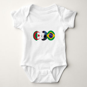 Fußball Ball Algerien und Brasilien Flaggen des MU Baby Strampler