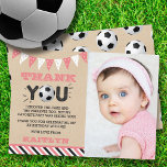 Fußball-Ball aller Altersstufen Foto Geburtstag Dankeskarte<br><div class="desc">Dankeschön im Stil mit diesen trendigen 1. Geburtstag Dankeschön Karten. Die Template-Formulierung & Foto ist leicht zu personalisieren und Ihre Familie und Freunde werden begeistert sein,  wenn sie diese fantastischen Dankbarkeit erhalten.</div>