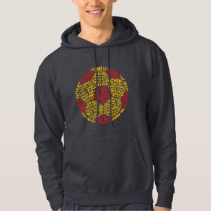 Fußball Ball Art Rot und Gelb Hoodie