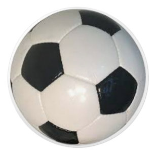 Fußball-Ball auf Keramik-Griffen und Zügen Keramikknauf