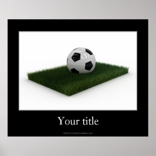 Fußball-Ball auf Rasenflächen - Poster