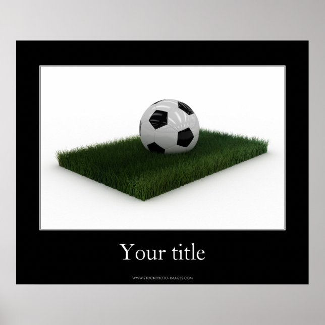 Fußball-Ball auf Rasenflächen - Poster (Vorne)