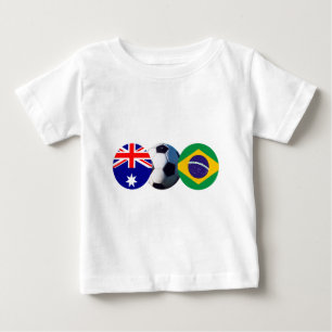 Fußball-Ball Australien & Brasilien Flag The MUSEU Baby T-shirt
