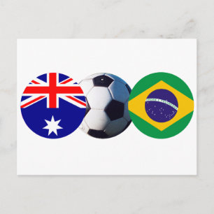 Fußball-Ball Australien & Brasilien Flag The MUSEU Postkarte