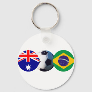 Fußball-Ball Australien & Brasilien Flag The MUSEU Schlüsselanhänger