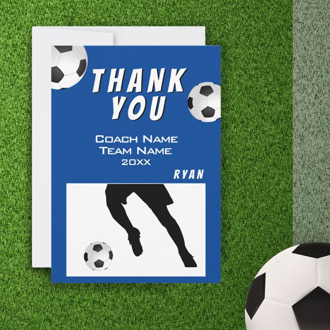 Fußball Ball Blau Vielen Dank Coach Card Dankeskarte (Von Creator hochgeladen)